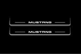 LED door sill plates stainless steel Ford Mustang VII S650 2023+ with Mustang logo