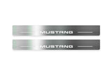 Ford Mustang VII S650 2023+ door sill plates in stainless steel with Mustang logo