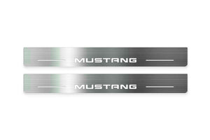 Ford Mustang VII 2023+ LED Door Sills Illuminated Scuff Mustang Logo Stainless Steel Entry Guards