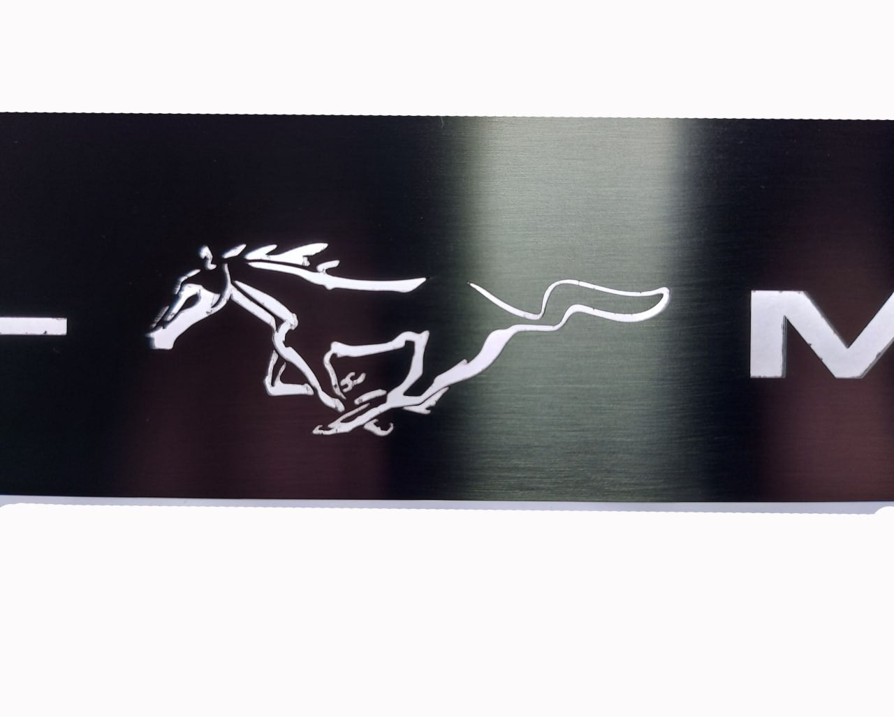 Ford Mustang V S197 2005+ illuminated entry guards in stainless steel with Mustang logo