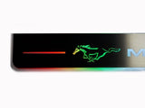 Ford Mustang V S197 2005+ stainless steel LED door sill plates with Mustang logo