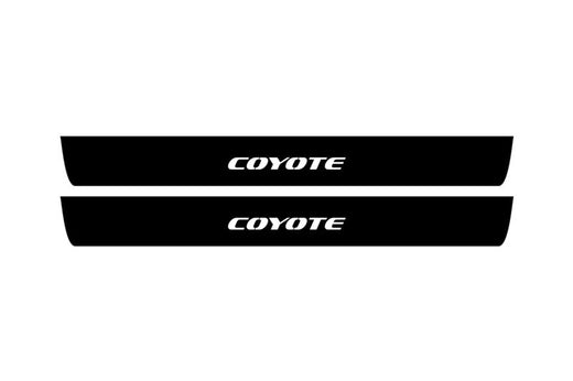 Ford Mustang VI S550 2015+ Matte PRO LED Door Sills – Coyote Logo