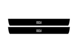 Ford Mustang VI S550 2015+ illuminated door sill protectors matte black coated stainless steel with MACH1 logo
