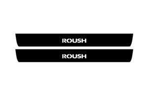 Ford Mustang VI 2015-2023 Illuminated Matte Sill Plates with logo ROUSH Ford Led Door Sills PRO opdesign