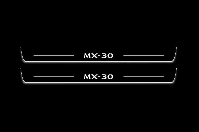 stainless steel door sill plates for Mazda MX-30 2020+ with MX-30 logo