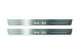 Mazda MX-30 2020+ stainless steel LED door sill plates with MX-30 logo