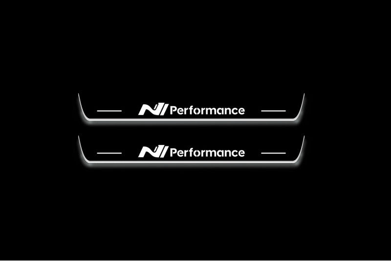 LED door sill plates stainless steel Hyundai Ioniq 5 2021+ with N Line Performance logo