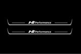 Hyundai Ioniq 5 2021+ illuminated entry guards in stainless steel with N Line Performance logo