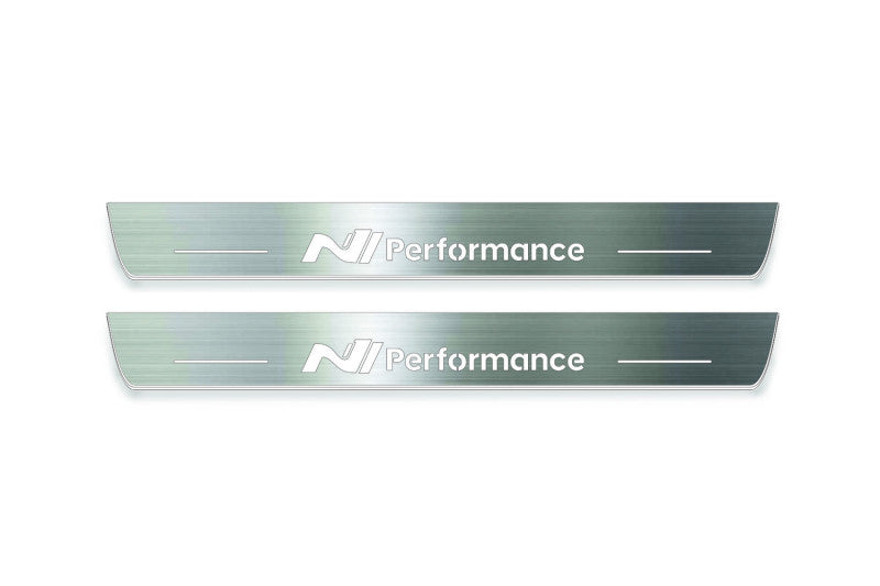 LED door sill plates for Hyundai i30 III 2017+ with N Line Performance logo