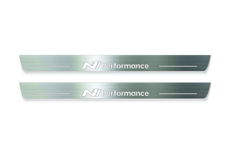 LED door sill plates for Hyundai Ioniq 5 2021+ stainless steel with N Line Performance logo