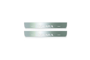 Nissan Navara III D40 Stainless Steel LED Door Sills – Navara Logo