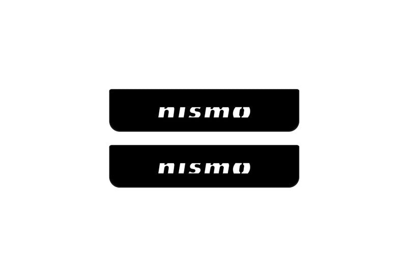 illuminated door sill protectors Nissan Patrol Y62 2010+ in stainless steel with Nismo logo
