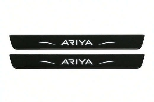 Nissan Ariya FE0 2022–2026 — Matte PRO LED Door Sills — Ariya Logo