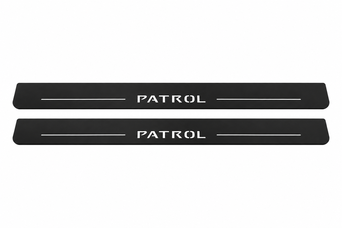 Nissan Patrol Y62 Matte PRO LED door sills with Patrol design