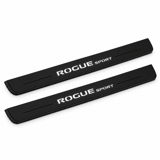 Nissan Rogue Sport J11 2017–2022 — Matte PRO LED Door Sills — Rogue Sport Logo