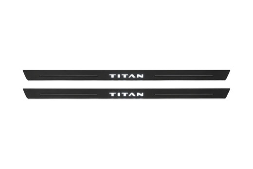 Nissan Titan A61 2016–2024 — Matte PRO LED Door Sills — Titan Logo