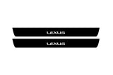 Lexus NX I 2014+ entry guards in stainless steel with Lexus logo