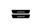 stainless steel illuminated door sill protectors with Lexus NX I 2014+ with Lexus logo