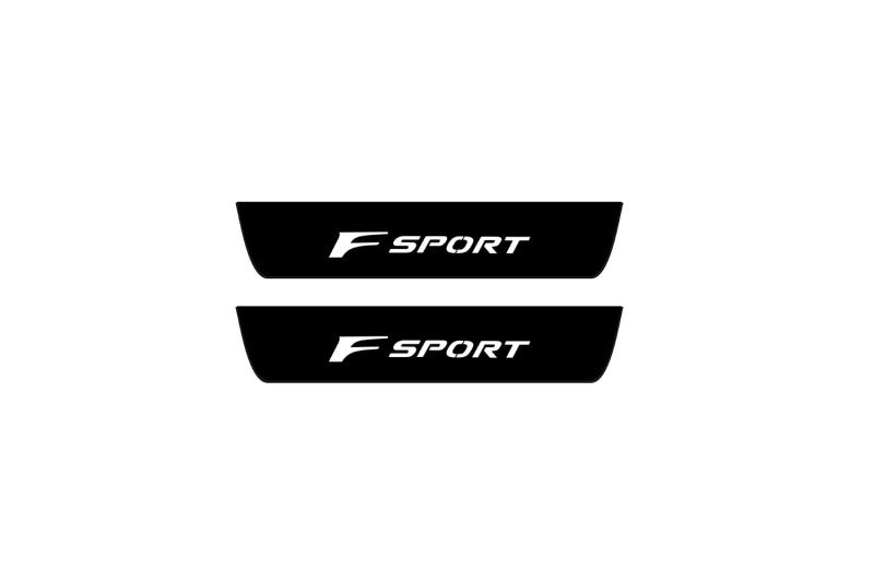 stainless steel illuminated door sill protectors for Lexus NX I 2014+ with F Sport logo