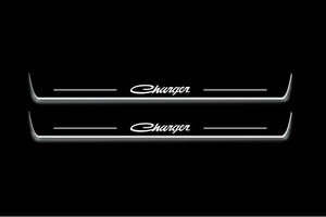 Dodge Charger LD 2011+ stainless steel illuminated entry guards with Charger logo