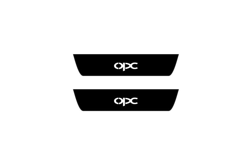 illuminated door sill protectors Opel Insignia I G09 2008+ in stainless steel with OPC logo