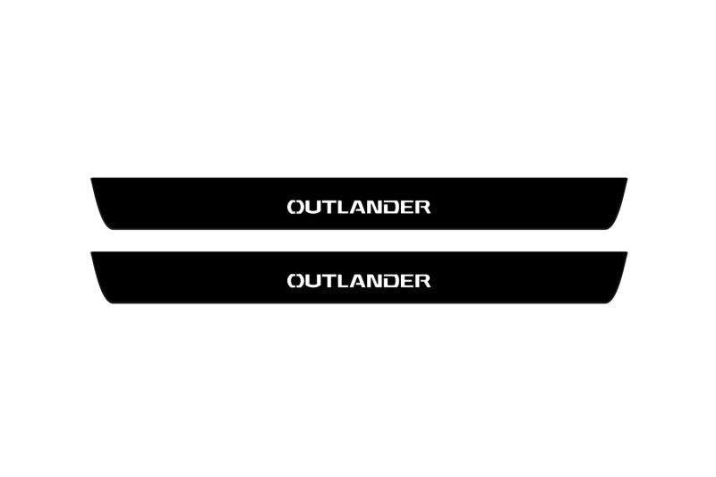 Mitsubishi Outlander II CW 2007+ illuminated door sill protectors with Outlander logo