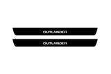 matte black coated stainless steel illuminated door sill protectors with Mitsubishi Outlander III 2012+ with Outlander l