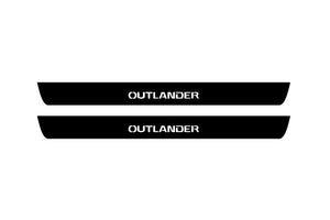 Mitsubishi Outlander III 2012-2021 Illuminated Matte Sill Plates with logo Outlander Mitsubishi Led Door Sills PRO opdesign