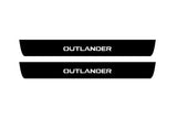 illuminated door sill protectors for Mitsubishi Outlander IV 2021+ stainless steel with Outlander logo