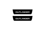 Mitsubishi Outlander IV 2021+ illuminated entry guards in stainless steel with Outlander logo