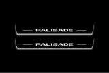 Hyundai Palisade LX2 2020+ door sill plates in stainless steel with Palisade logo