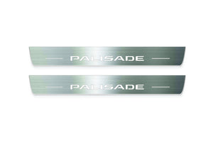 LED door sill plates stainless steel Hyundai Palisade LX2 2020+ with Palisade logo