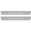 Illuminated LED Door Sill Tread Plates Hyundai Palisade 2020+ With Palisade Logo Hyundai Led Door Sills opdesign