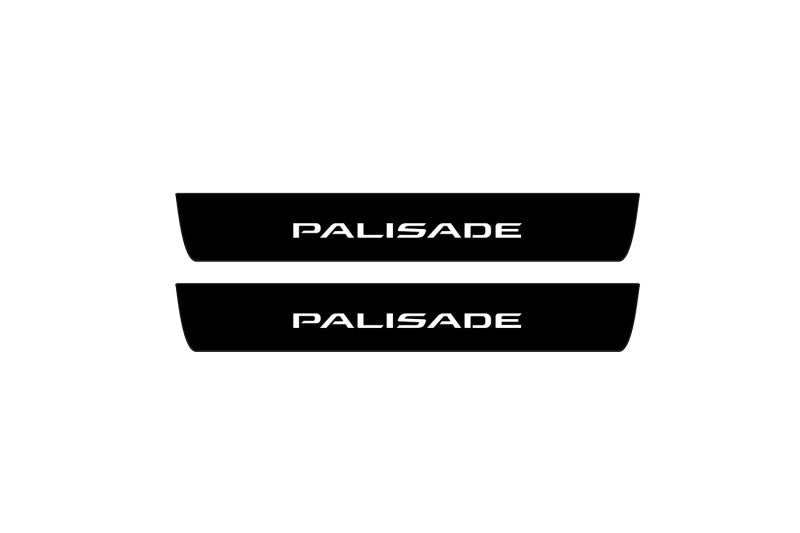 illuminated door sill protectors for Hyundai Palisade LX2 2020+ with Palisade logo