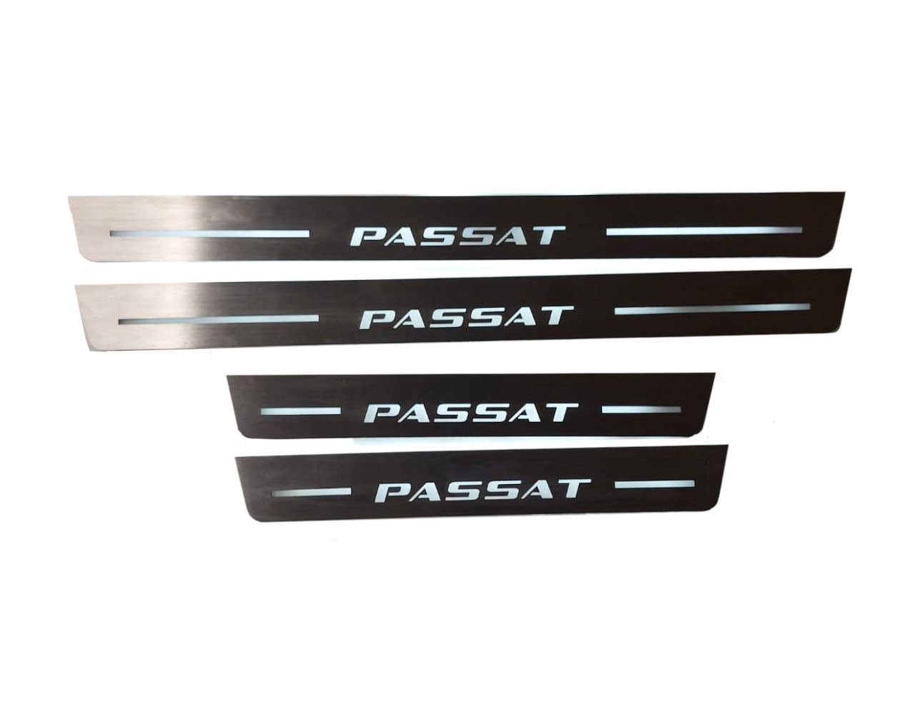 Volkswagen Passat B8 2015+ stainless steel illuminated entry guards with Passat logo