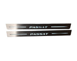 Volkswagen Passat B8 2015+ LED door sill plates stainless steel with Passat logo