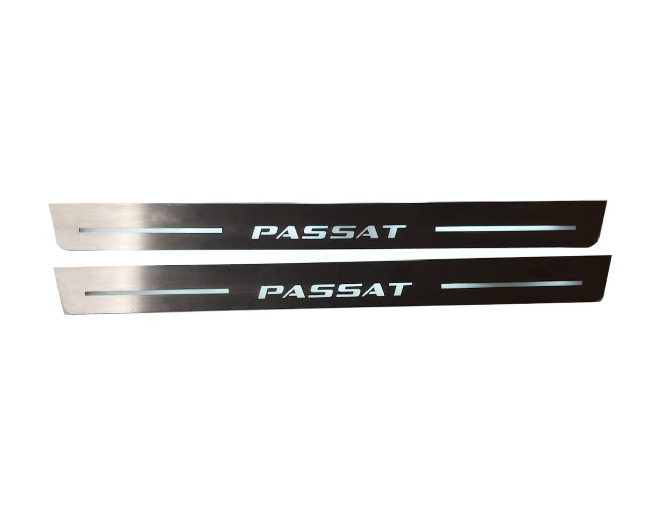 Volkswagen Passat B8 2015+ LED door sill plates stainless steel with Passat logo