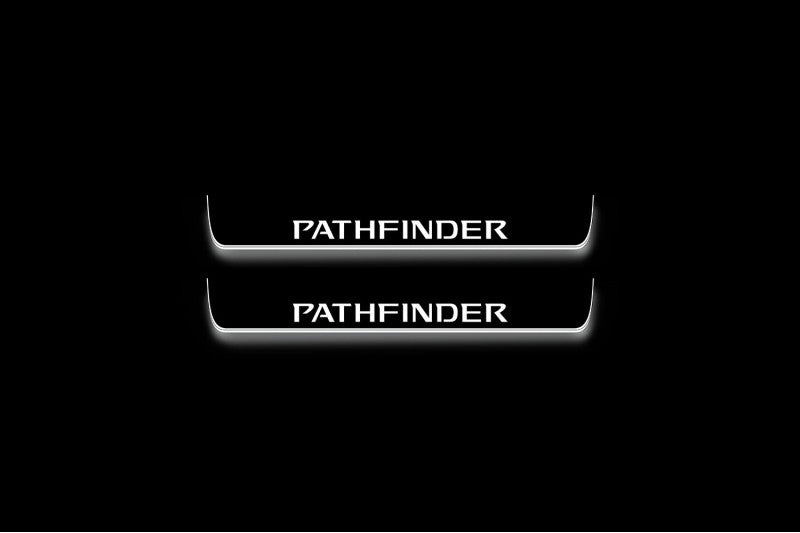 Nissan Pathfinder R52 Stainless Steel LED Door Sills – Pathfinder Logo