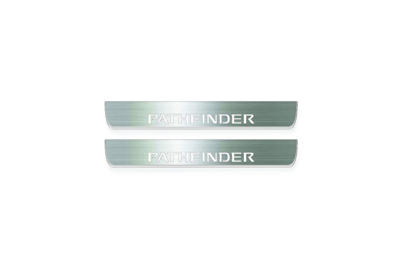 Nissan Pathfinder R52 Stainless Steel LED Door Sills – Pathfinder Logo