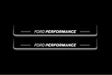 Ford Mustang VII S650 2023+ stainless steel illuminated entry guards with Ford Performance logo