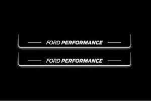 Ford Mustang VII 2023+ LED Door Sills Illuminated Scuff Ford Performance Logo Stainless Steel Entry Guards
