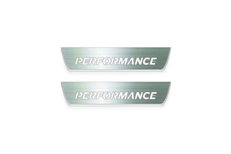 LED door sill plates Ford Focus III 2011+ stainless steel with Ford Perfomance logo