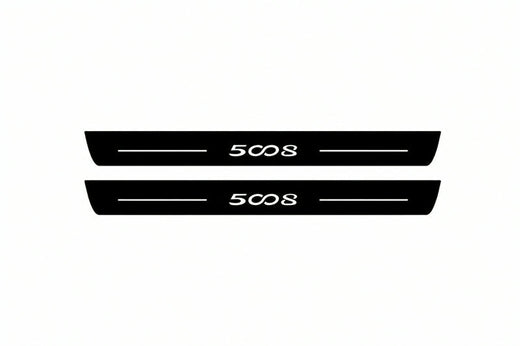 Peugeot 5008 II 2017–2024 — Matte PRO LED Door Sills — 5008 Logo