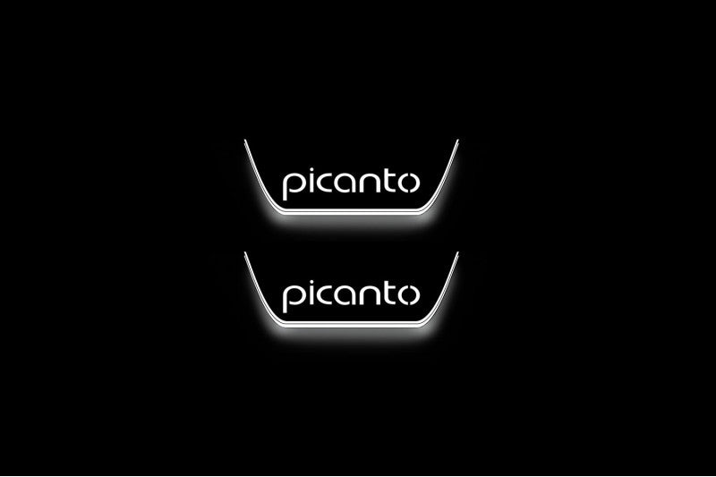 Kia Picanto III 2017+ Stainless Steel LED Door Sills – Picanto Logo
