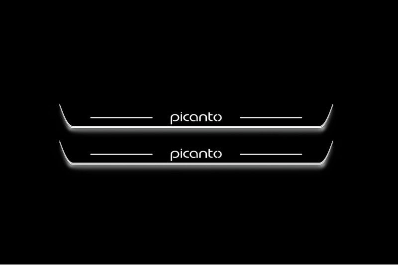 Kia Picanto III 2017+ Stainless Steel LED Door Sills – Picanto Logo