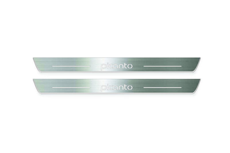 Kia Picanto III 2017+ Stainless Steel LED Door Sills – Picanto Logo