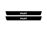 Honda Pilot II 2009+ stainless steel illuminated entry guards with Pilot logo