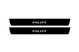 Honda Pilot III 2016+ entry guards in stainless steel with Pilot logo
