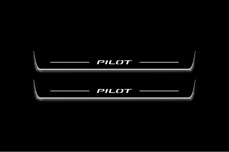 Honda Pilot III 2016+ LED door sill plates with Pilot logo
