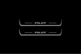 LED door sill plates Honda Pilot III 2016+ stainless steel with Pilot logo